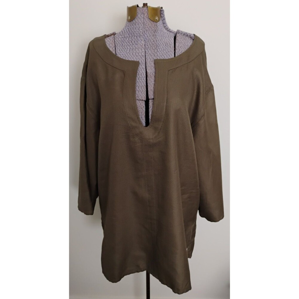 Escada Cotton Tunic Top Blouse Women’s Sz 42 Neutral Capsule Resort 12 NWOT